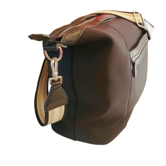 COLE HAAN Large Grandseries Black Neoprene Weekender Shoulder Bag/Tote/Duffle - Picture 2 of 15